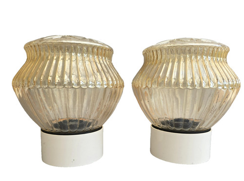 Pair vintage art deco - deco, amber