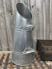 Vintage Galvanised Coal Scuttle Open Fire Side  Bucket Scoop Wood burner Log
