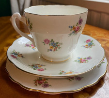 Adderley 'Floral' Fine Bone China - Tea Trio - x1 TeaCup, Saucer & Cake Plate #3