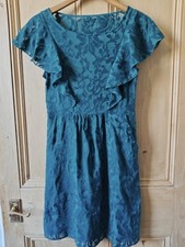 Moulinette Soeurs Size 4 Anthropologie Green Embroidered Floral Ruffle Dress