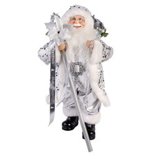 18" Silver Santa Claus