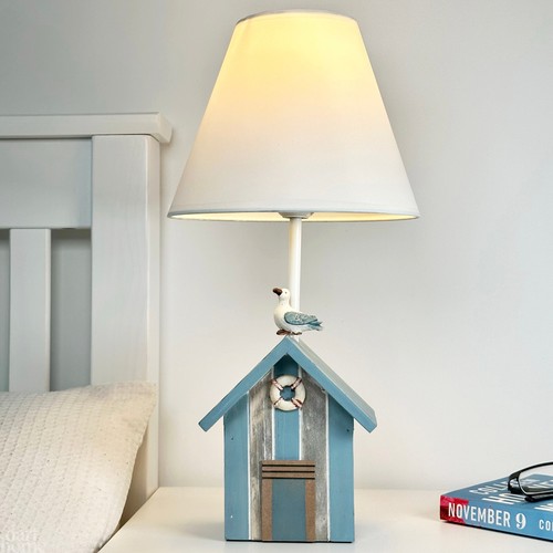 Blue beach hut lamp white - lamp,
