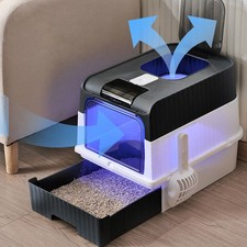 Large Cat Litter Box Self Cleaning Automatic UV Sterilization Cat Potty Tray