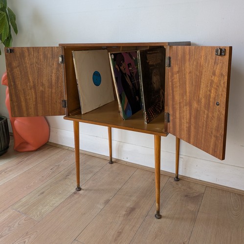 Teak record cabinet - cabinet, |