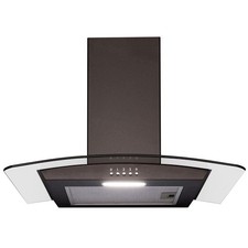 60cm Curved Glass Black