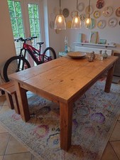 Rustic Wooden Dining Table and Bench Set 182cm x 90cm / Bench 182cm X 38cm