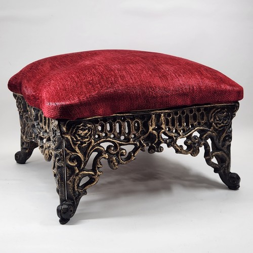 Cast iron victorian footstool - cast,