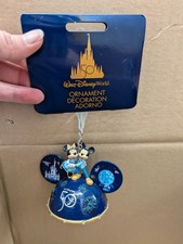 Walt Disney World 50th Mickey Minnie Ears Hat Light Up Christmas Tree Decoration