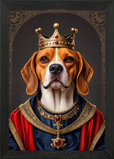 Beagle Dog King Framed Wall