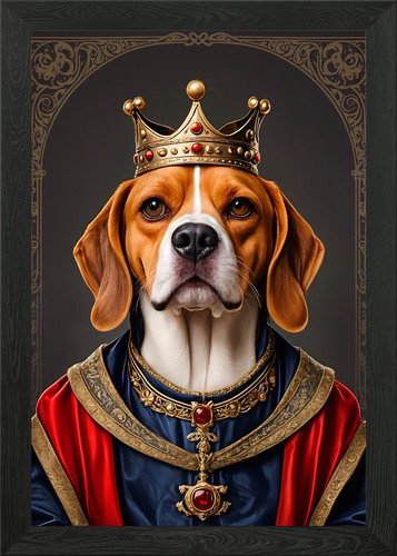 Beagle dog king framed - framed, wall