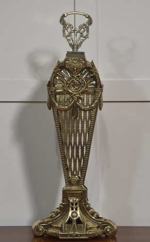 Brass peacock fan fire screen - brass,