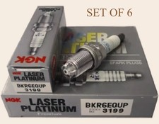 (x6)NGK LASER PLATINUM SPARK PLUGS BKR6EQUP 3199 FOR BMW E46 318i 320i 325i 330i