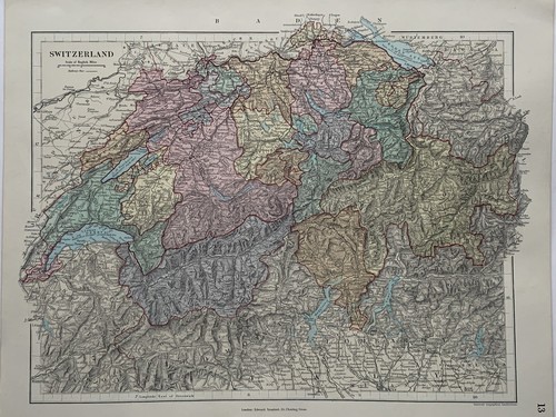 1882 switzerland hand - switzerland, coloured