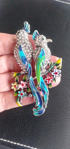 Large enamel crystal birds - large,