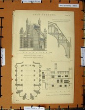 Original Old Antique Print