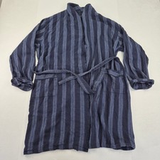 JASPER CONRAN Robe XL Blue Men's 100% Cotton Striped Dressing Gown