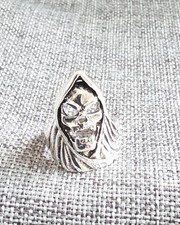 Silver Grim Reaper Skull Ring