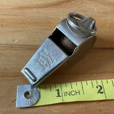 Vintage The Acme Thunderer Metal Whistle Made in England Cork Ball