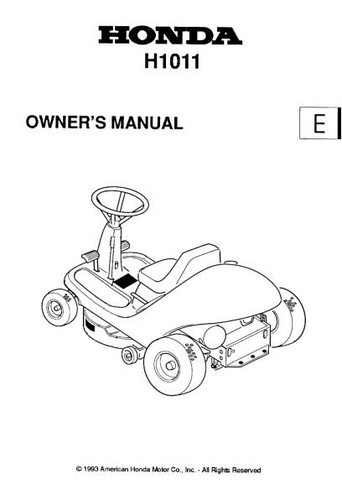 Honda ride mower h1011 - honda, on