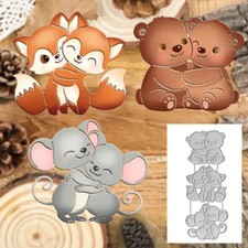 Bears Foxes Metal Cutting Dies Scrapbook Embossing Paper Card Stencils Template