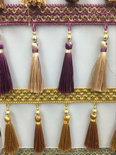 Tassel Fringe with Bead Curtain Braid 4" 11.5cm
