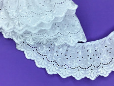 White Floral Satin Embroidered