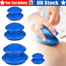 4PC Silicone Medical Vacuum Massager Cupping Cups Therapy Anti Cellulite Set UK