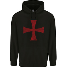 Knights Templar Cross Fancy Dress Outfit Mens 80% Cotton Hoodie
