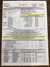 SKYFALL Original JAMES BOND 2012 4-Page Unit Call Sheet Crew Prop Daniel Craig