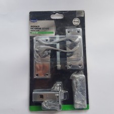 Wickes Monaco Victorian Scroll Latch Set Door Handles Chrome Stainless Steel NOS