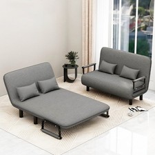 2 Seater Folding Sofa Lounge Single Bed Double Seat Chair Recliner Chaise Pillow