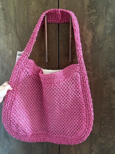 Pink hand crochet woven - m&s,