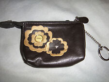Fiorelli Women's Dark Brown Mini 100% Leather Keyring Coin Purse Very Rare!