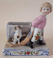 Large Antique Conta & Boehme C1870 Boy & Dog 4148 Match striker Fairing Figure
