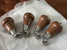 Solid Oak And Chromed Brass Footstool Legs 6”