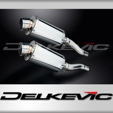 KAWASAKI GPZ500S 1987-2007 225mm OVAL STAINLESS SILENCER EXHAUST KIT