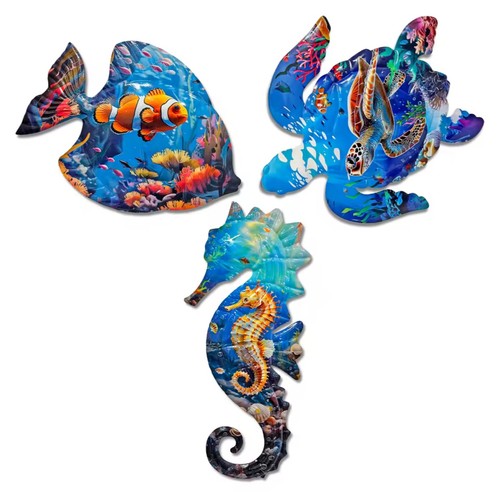 Metal ocean wall - art, fish