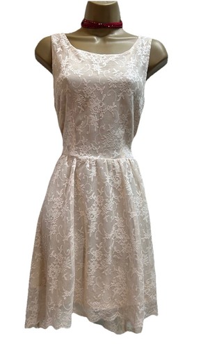 Zara cream lace fit flare - lace,