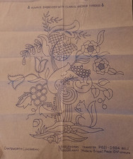 Vintage (Chatsworth Jacobean) Needlewoman & Needlecraft Embroidery Transfer