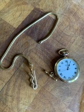 Spares/Repair Vintage SEIKO Quartz Pocket Watch White Dial Gold Plated 