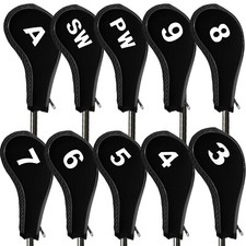 10X Golf Club Iron Head Covers Headcovers with Zipper Long Neck Gift With Zipper