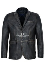 Mens Leather BLAZER Black
