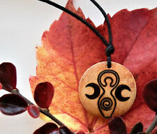Pagan Goddess Necklace Mother Earth Jewellery Gaia Pendant Triple Moon Spiritual