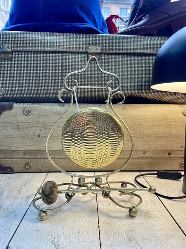 Vintage brass gong arts and - arts,