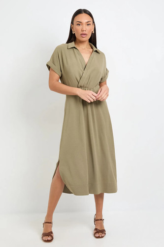 Wallis khaki fit flare dress - wallis,