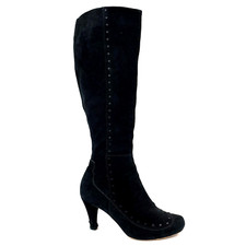 Clarks Knee Boots Black Suede