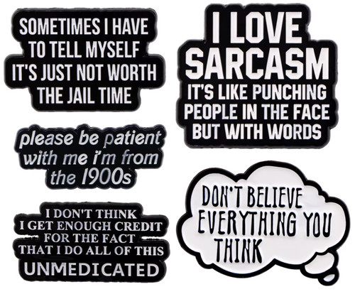 Funny witty enamel pin badges
