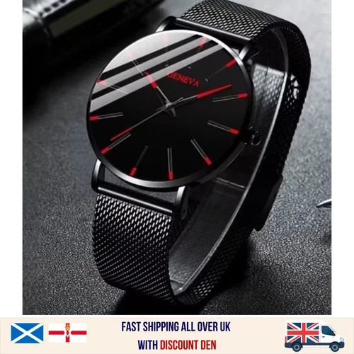 Mens watches black red - mens,