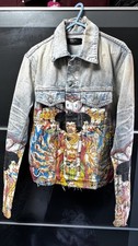 Amiri Jimi Hendrix Trucker Jacket in Bone Indigo BNWT Small