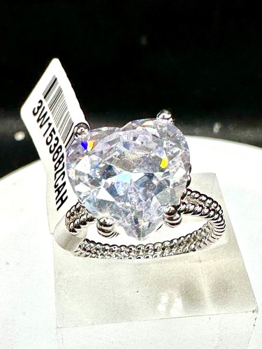 Ladies heart ring solitaire - , cz